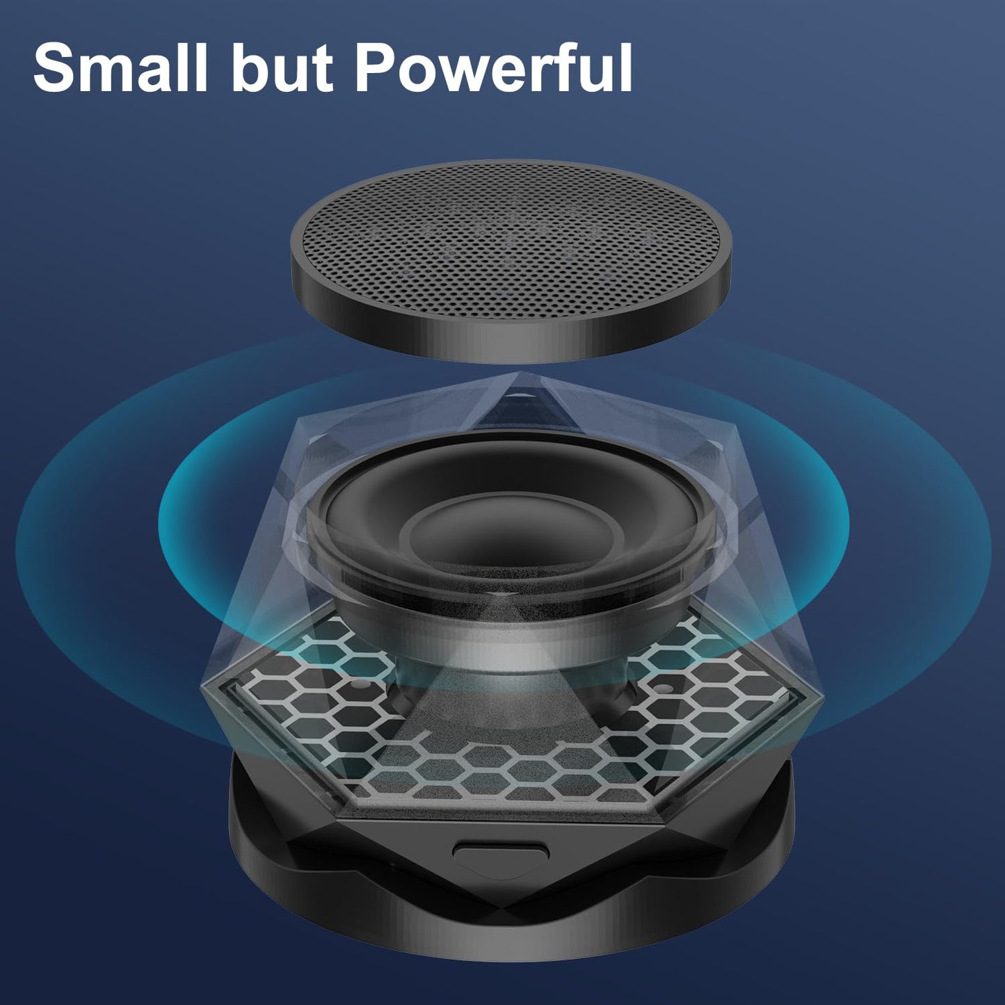 EGKimBa Magnetic Diamond Bluetooth Speaker, Small Wireless Speaker with Multi RGB Color Light Show, Portable Phone Stand for iPhone, Android, TWS Pairing