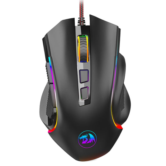 Redragon M602 Gaming Mouse, Ergonomic RGB Gaming Mouse Wired with 7200 Adjustable DPI, 9 Programmable Buttons, Professional Software for Gamer Office [Black]