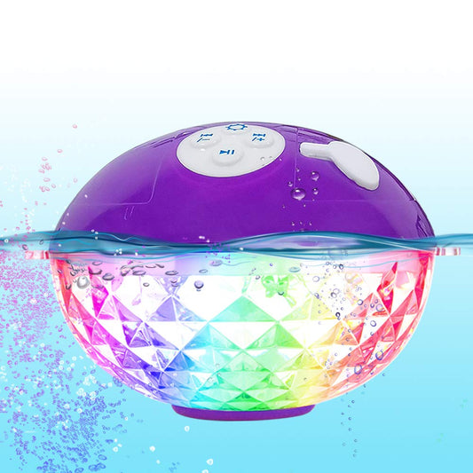 Blufree Floating Pool Speakers with Colorful Lights, Bluetooth Wireless Pool Speaker Floatable IP68 Waterproof, Built-in Mic & Crystal Clear Sound Bluetooth Hot Tub Speaker for Pool Party Outdoors