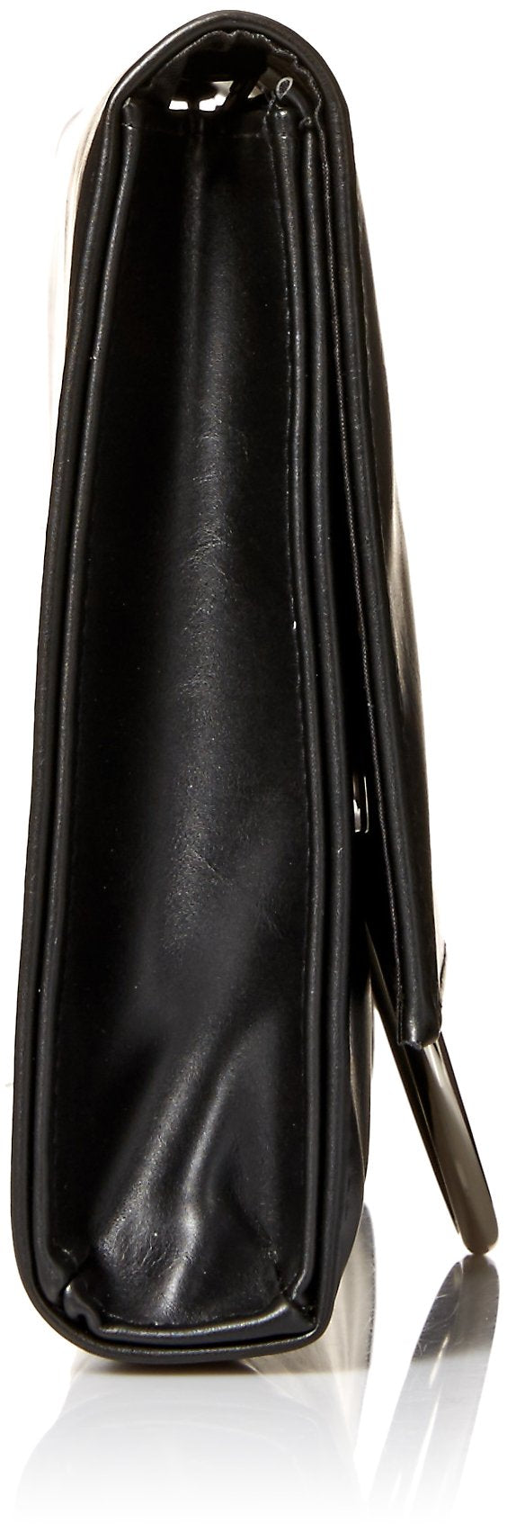Jessica McClintock womens Nora Solid Large Envelope Clutch with Ring Closure, Black, One Size US