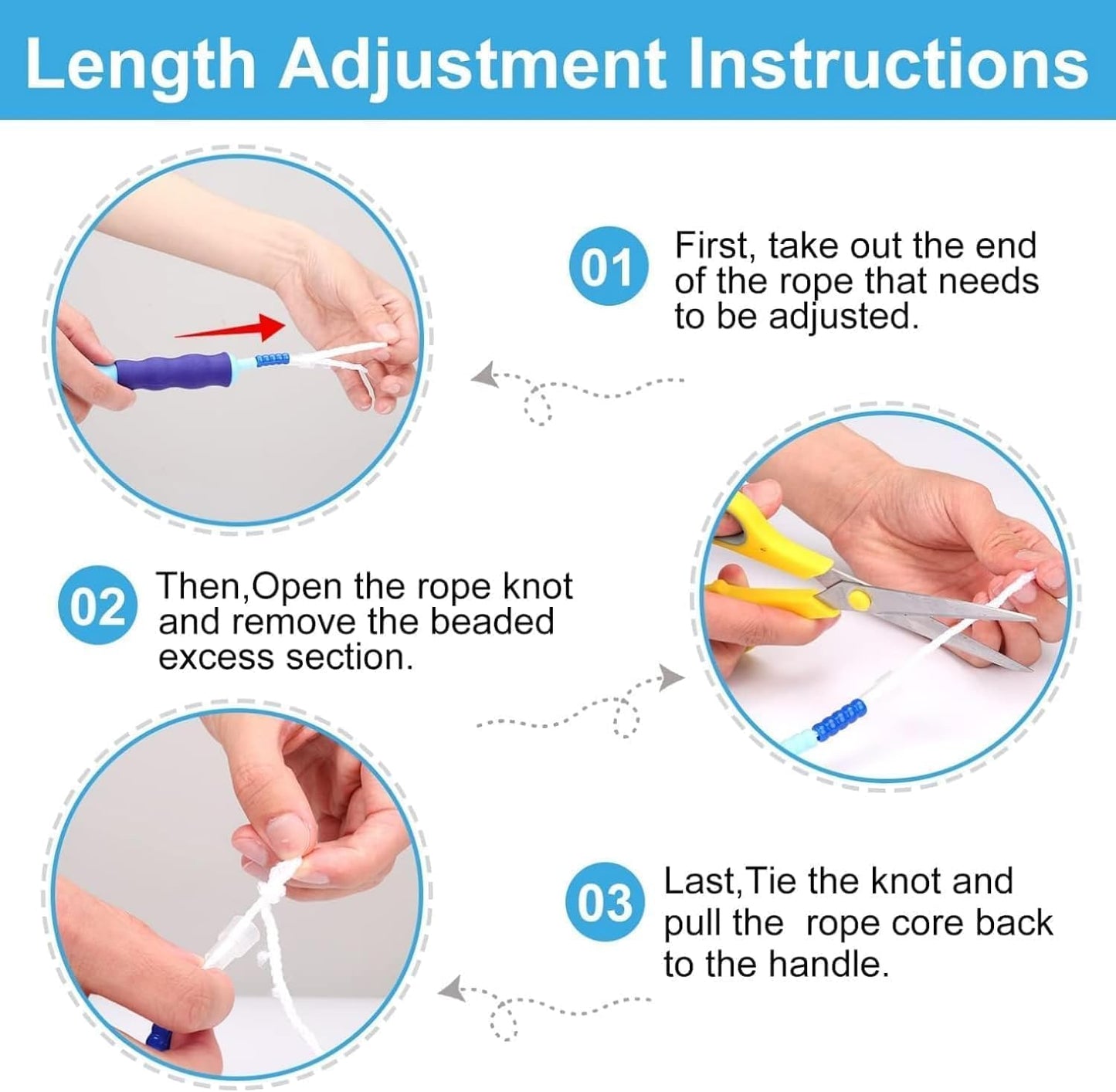 GRAWUN 6 Pack Jump Rope For Kids,Soft Beaded Jump Rope,Adjustable Length Tangle-Free Segmented Soft Beaded Skipping Rope,for Women, Men and Kids Keeping Fit,Workout and Weight Loss