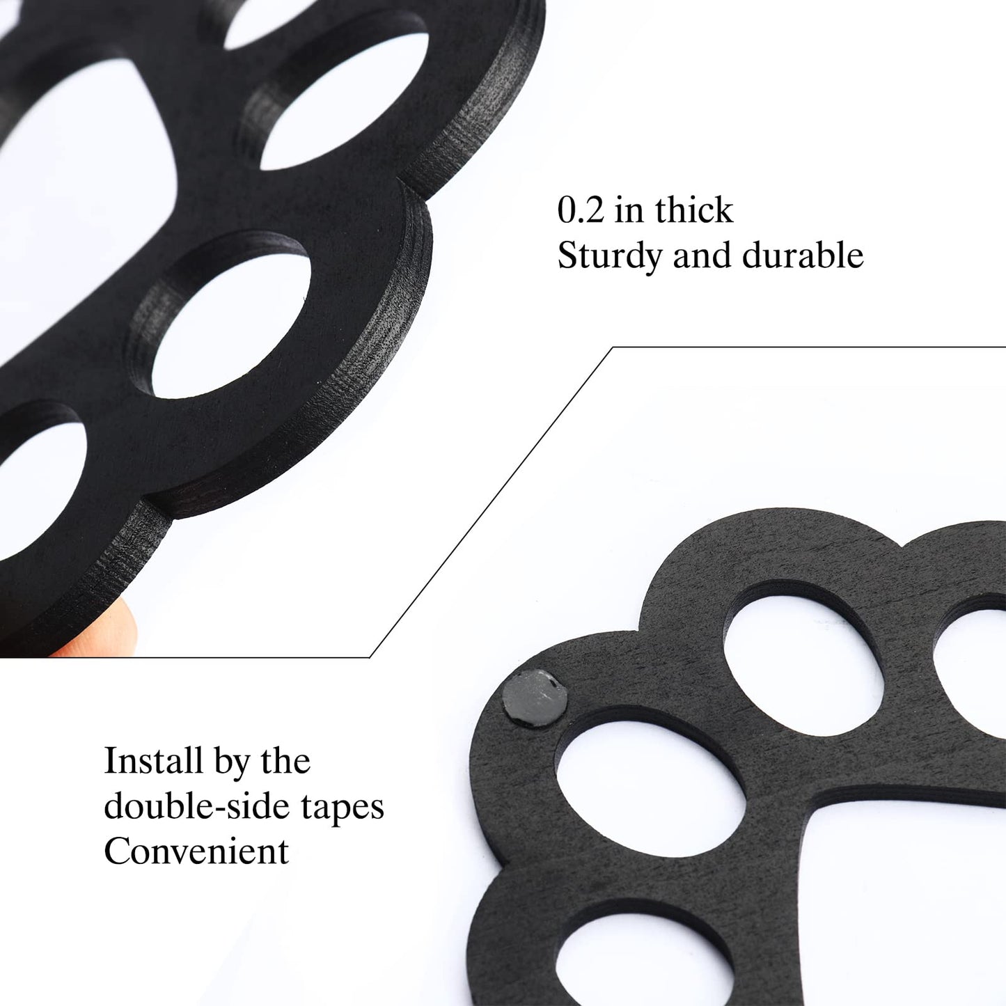 KOYILTD 2PCS Love with Paw Print and love Wall Decor, Dog Lover Home Decor (Black)