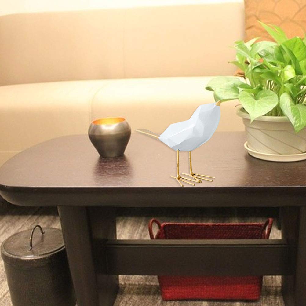 VORCOOL Simple Resin Bird Figurine Statue Furnishing Articles Ornaments Home Office Decoration (Golden)