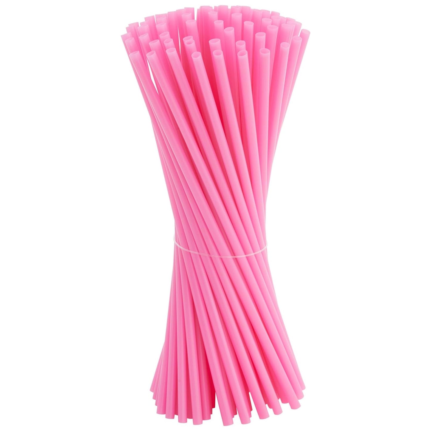 Juvale 300 Pack Pink Plastic Straws for Birthday Party, Baby Shower, Weddings and Gatherings - 10 Inches Long Fun Pink Straws Plastic for Cocktails, Coffee, Juice, Water, Iced Tea and More
