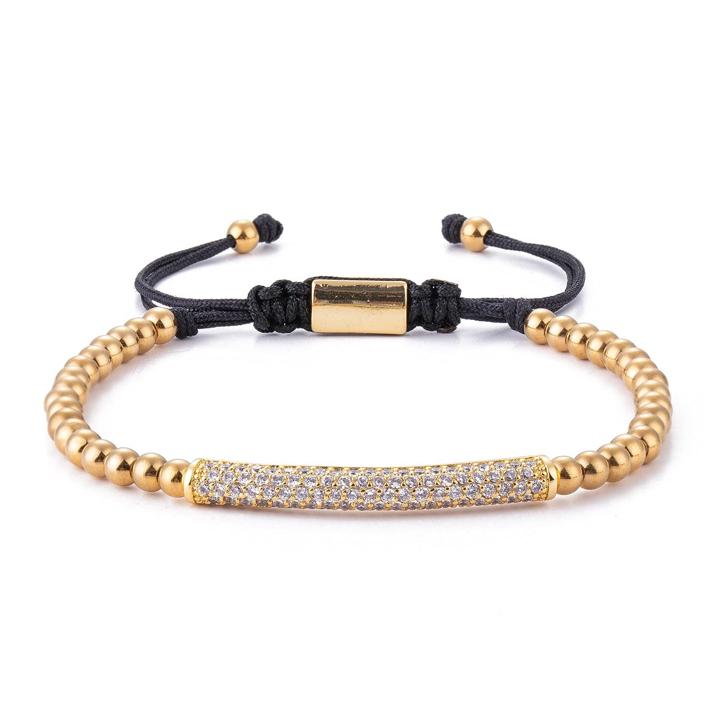 MAGIC FISH Imperial Crown King Mens Bracelet Pave CZ ，Gold Bracelets for Men Luxury Charm Fashion Cuff Bangle Crown Birthday Jewelry (3-gold-X)