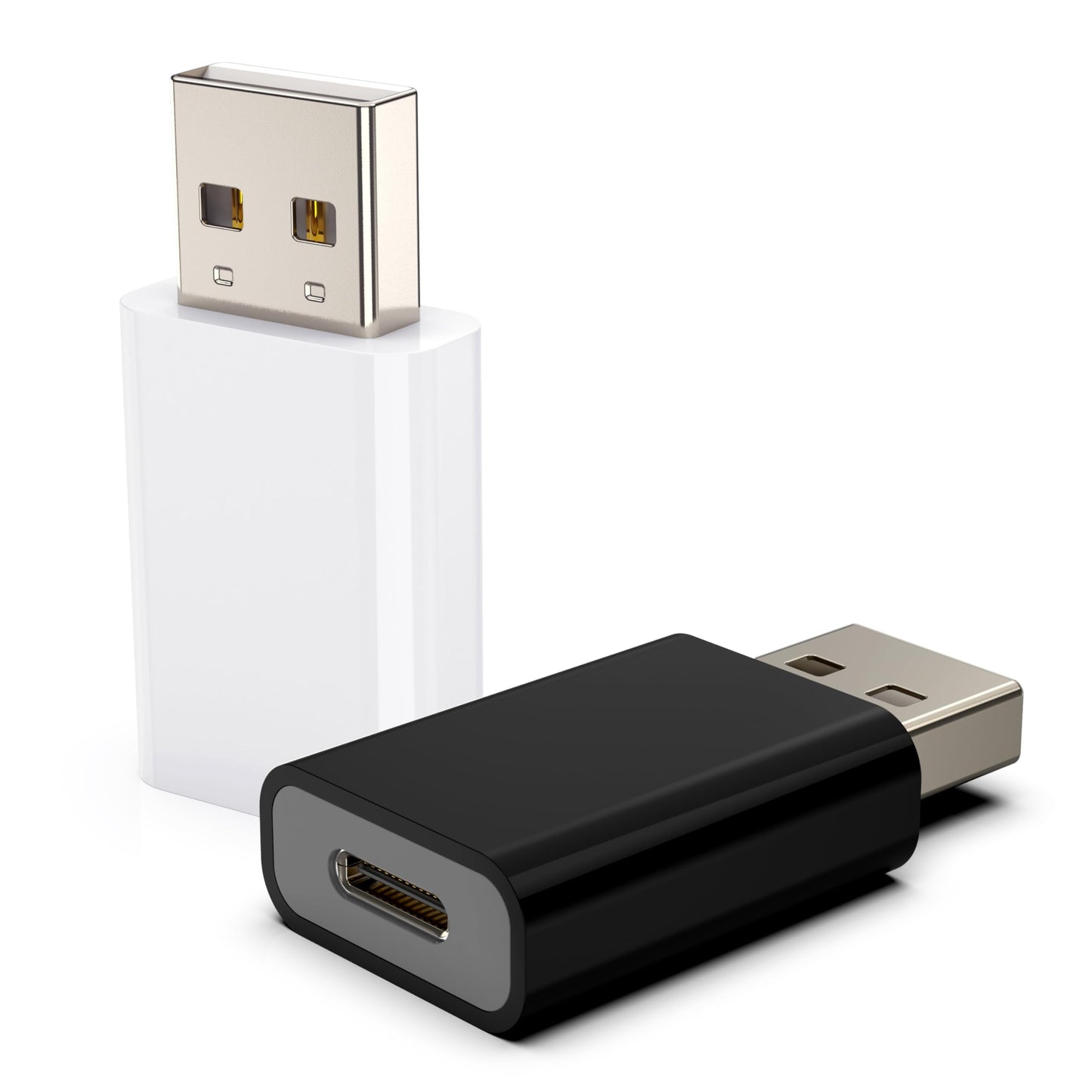 USB to USB-C Female Adapter Pack-2,Compatible with Apple Watch SE/7/8/9/10/Ultra MagSafe Charger,Type-C Charging Cable Converter for iPhone,iPad,AirPods,Car USB Charger and USB-C Cable