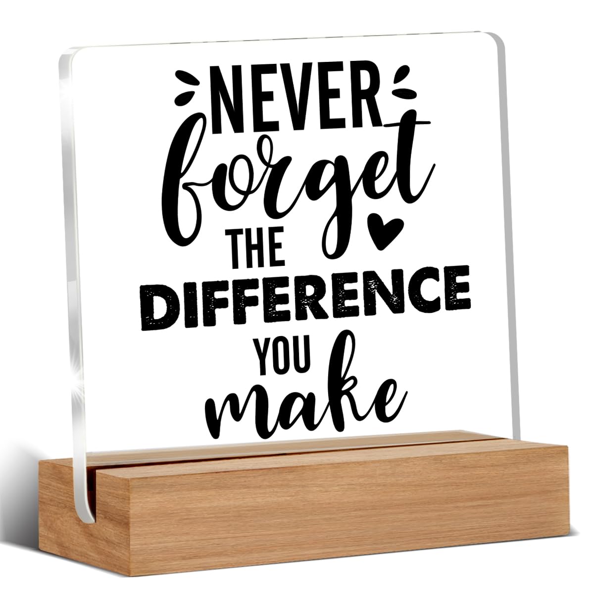 Inspirational Motivational Gifts Employee Appreciation Gifts Little Reminders You are Enough Clear Desk Decorative Sign Acrylic Sign With Wooden Stand for Office Desk Table Shelf