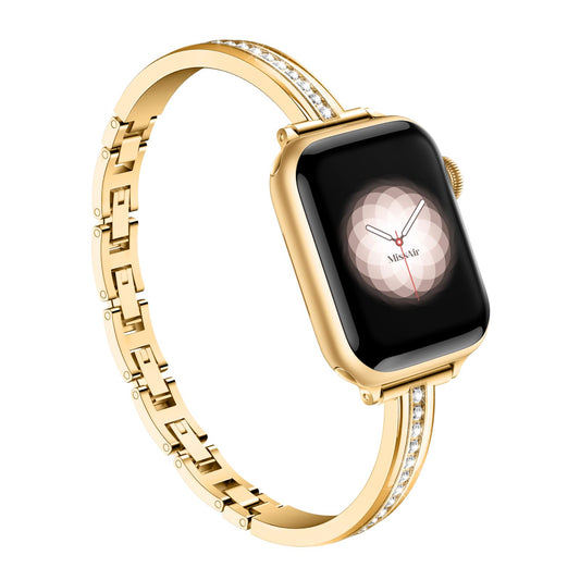 Missair Bands Compatible with Apple Watch Band 38mm 40mm 41mm 42mm 44mm 45mm 46mm 49mm for Women, Slim Metal Dressy Jewelry Bracelet with Bling Diamond for iWatch Series 10 9 8 7 6 5 4 3 SE Ultra