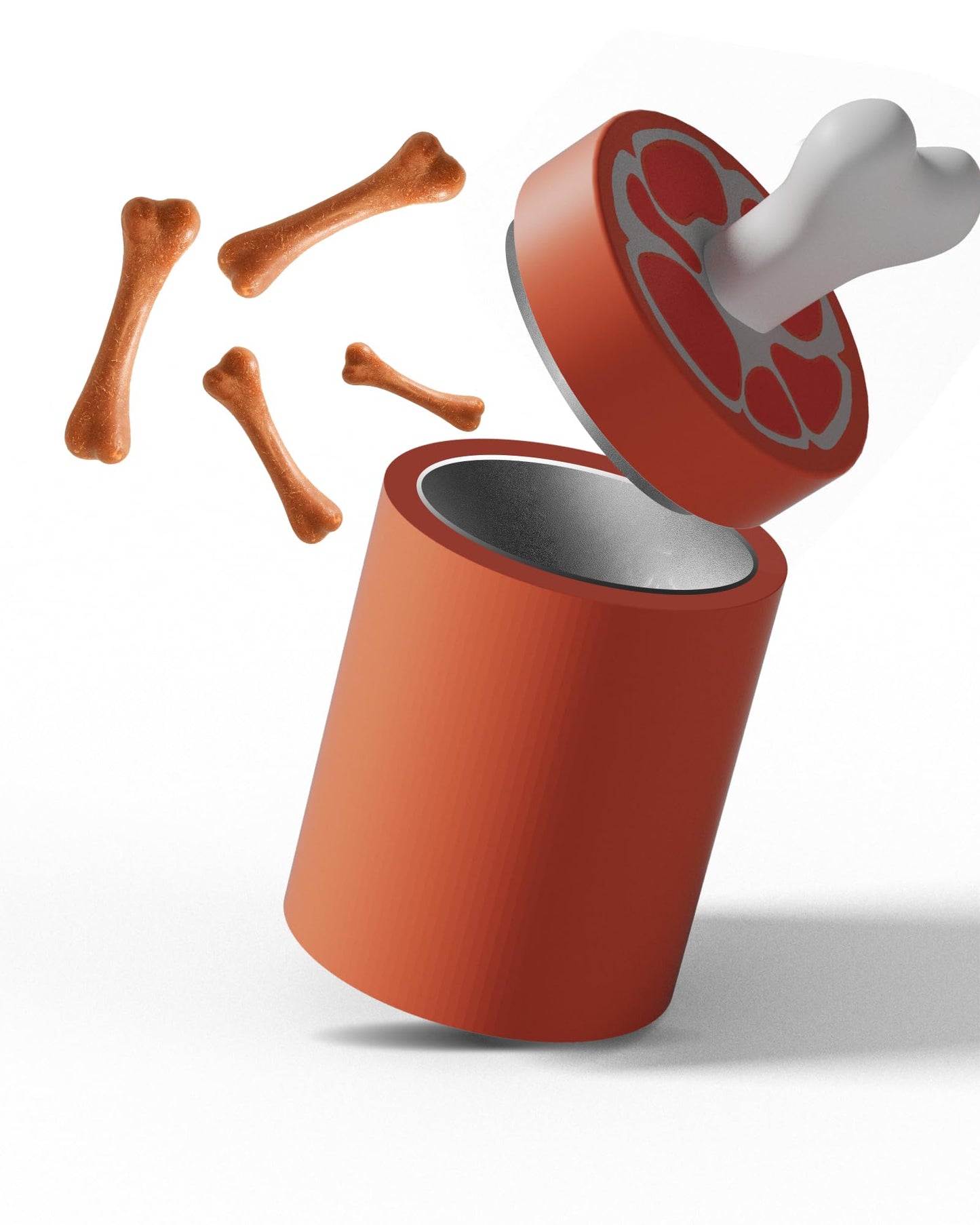 HHGFCLTRS Dog Treat Storage Container Dog Treat Jar - 4.3" Round x 10.2" Tall Airtight Pet Treat Storage Containers Dog Treat Containers Dog Treat Bin Bone Shape