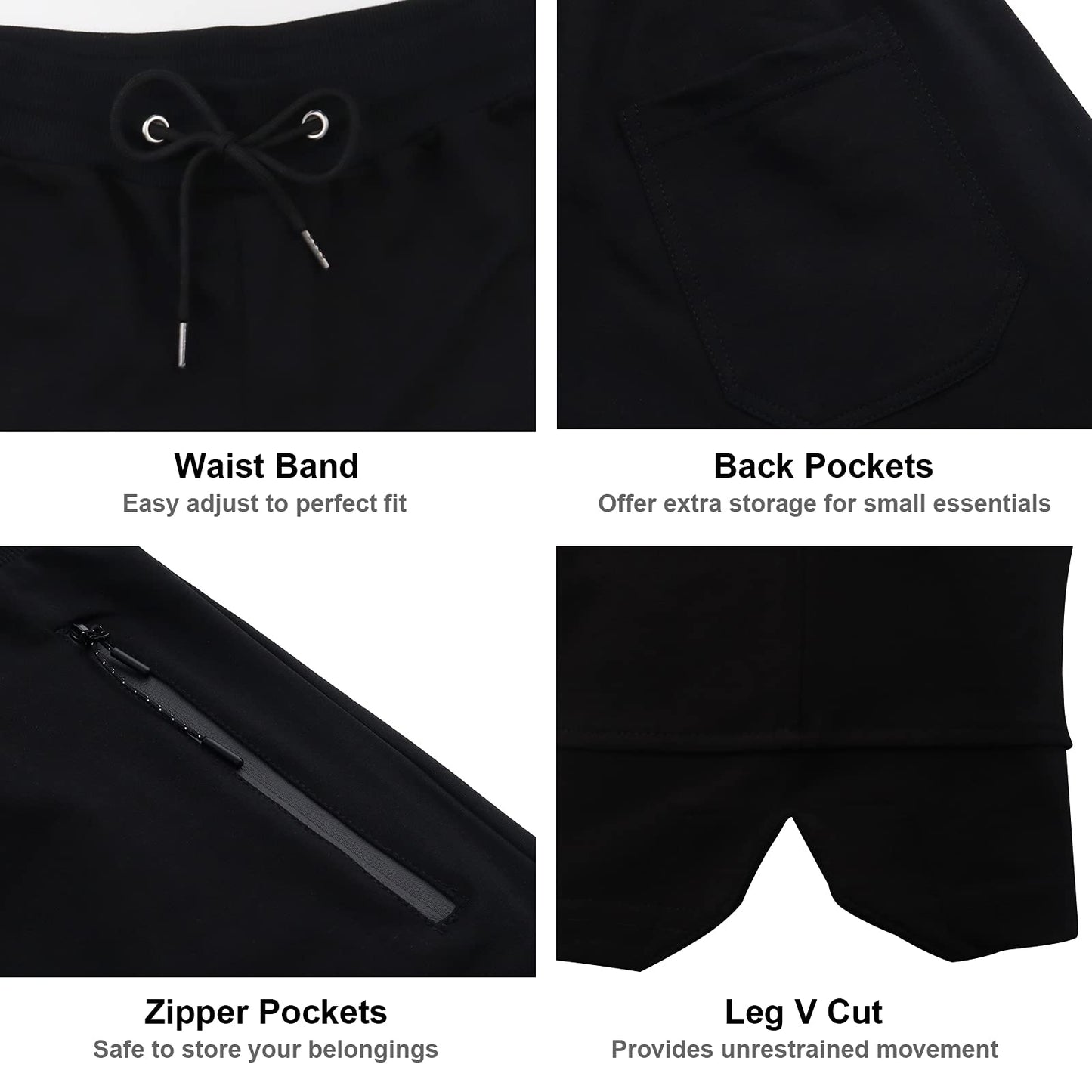 PIDOGYM Men's 5" Gym Workout Shorts,Fitted Jogging Short Pants for Bodybuilding Running Training with Zipper Pockets