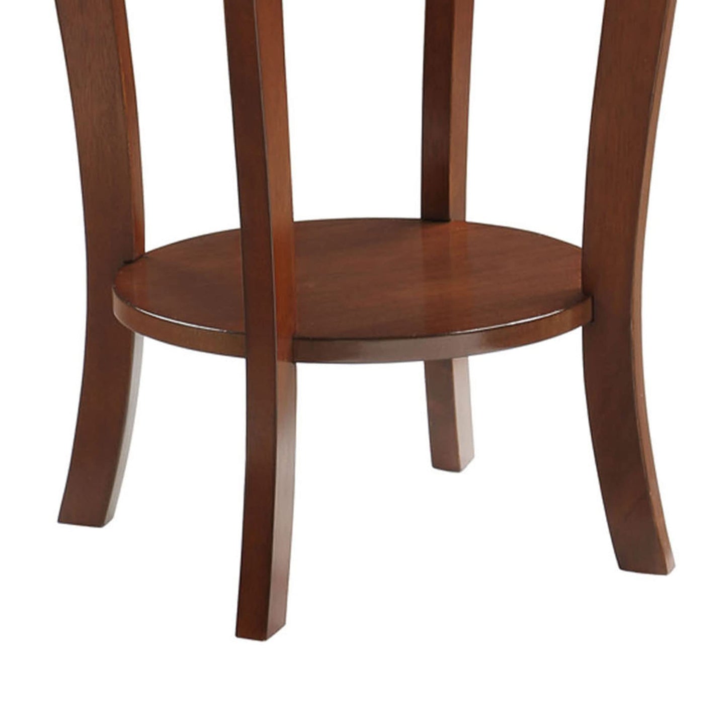 Convenience Concepts American Heritage Round End Table with Shelf, Espresso