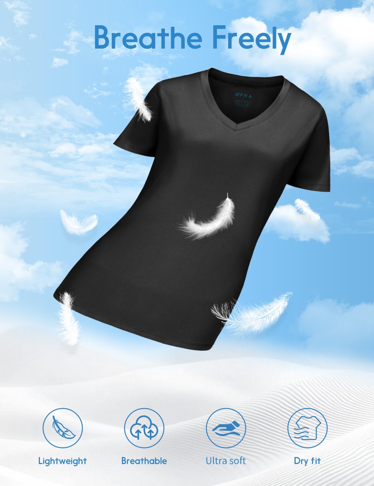 Opna Women's Short Sleeve Moisture Wicking Athletic Shirts Black