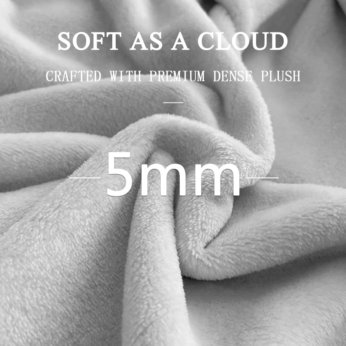 LaSyL Fleece Blanket Queen 90"x90" Grey - 300GSM Soft Cozy Plush Fuzzy Flannel Bed Blanket - Lightweight Anti-Static Microfiber Blanket for Couch, Bed, Sofa