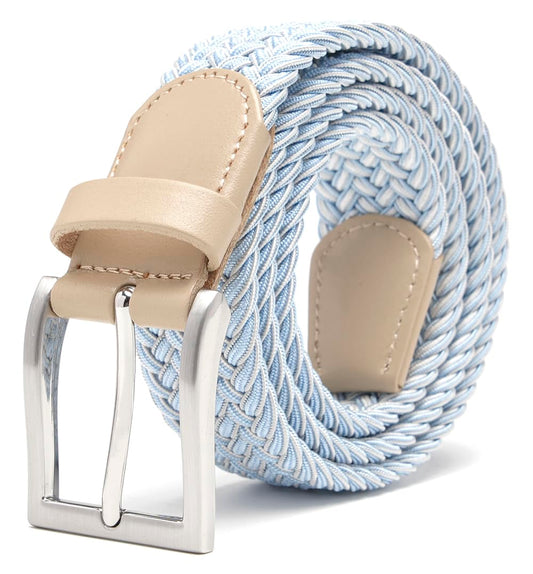 Fabio Valenti Men's Stretch Belt,Woven Braided Web Belt 1 3/8 for Golf Casual Pants Shirts Jeans