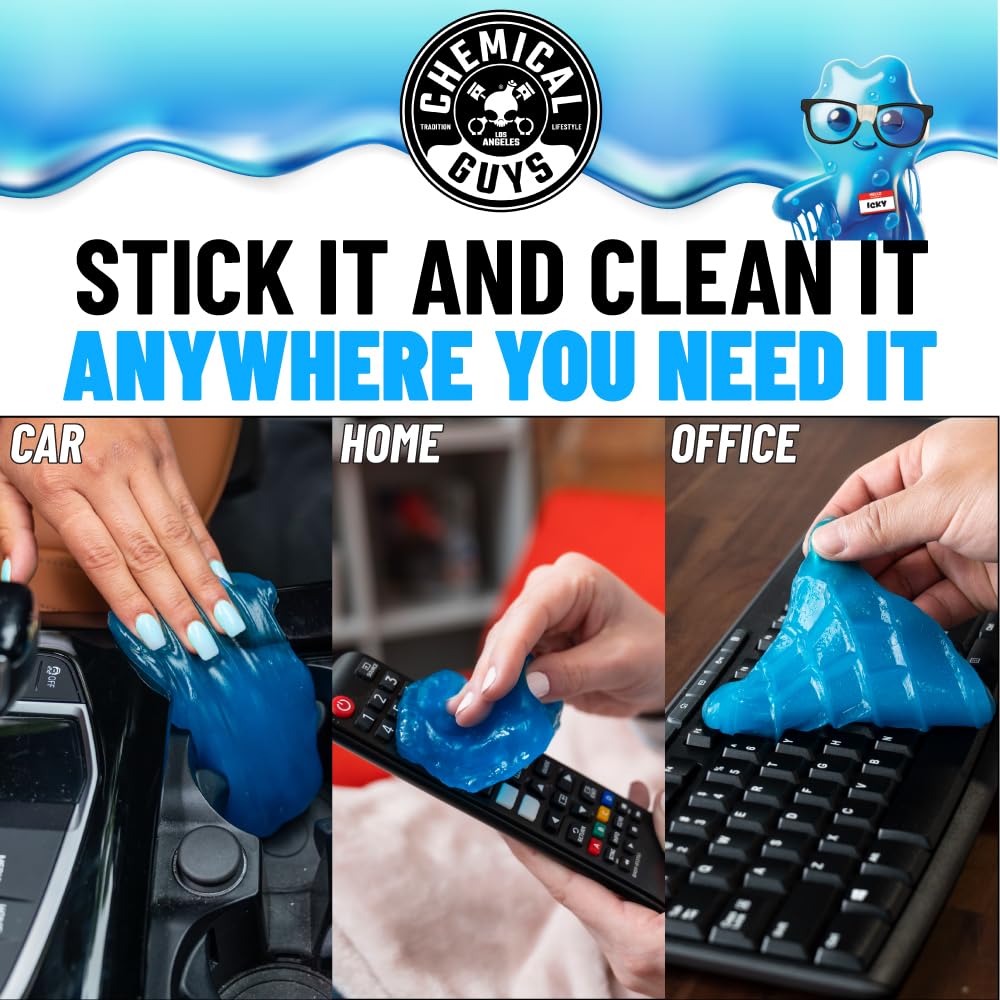 Chemical Guys Sticky Icky Car Cleaning Gel, Green Apple Scent - Detailing Gel for Vents, Keyboards, and More, 100g, 4 Pack
