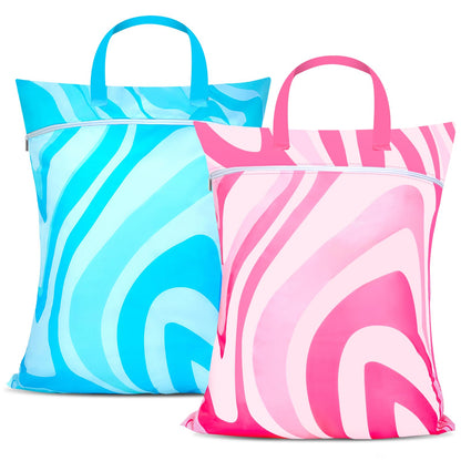 2 Pcs Large Travel Laundry Bags - Waterproof with Handle, Washable Dirty Clothes Bags for Travel, Wet/Dry, Gym, Swimming Pool & College Dorm