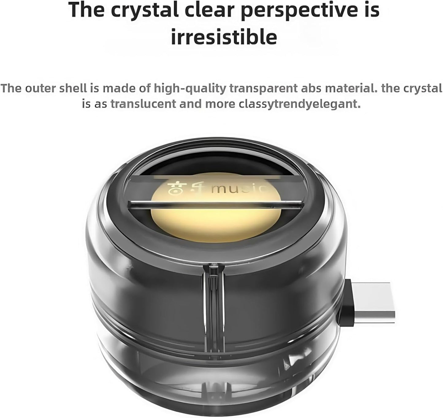 DRVLET Mini Portable Speaker, 3W Plug in Cell Phone Speaker Amplifier with Type-c Audio Interface, Plug and Play for Phone, IPad, Tablet, Smartphone (Black)