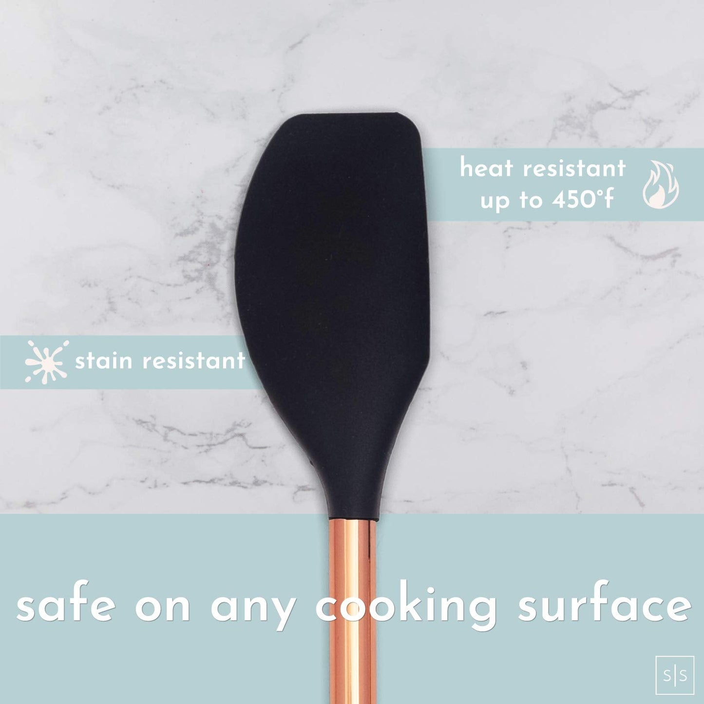 Black and Copper Kitchen Utensils with Holder - 17-Piece Set with Measuring Cups and Spoons, Rose Gold Cooking Tools - Stylish Black and Copper Kitchen Accessories for Modern Cooking and Baking