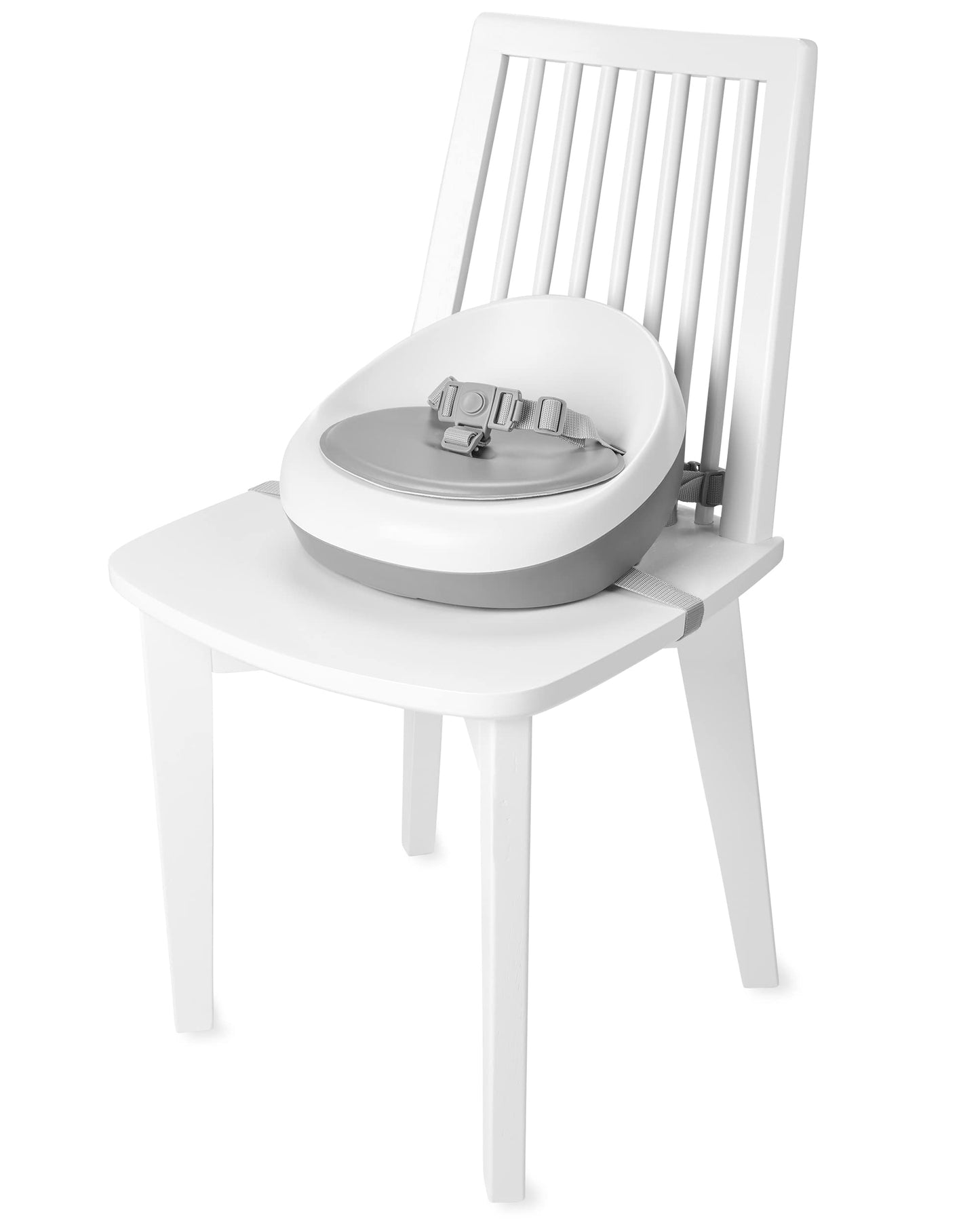 Skip Hop Booster Seat for Dining Table, Sleek Seat Booster, Grey/White