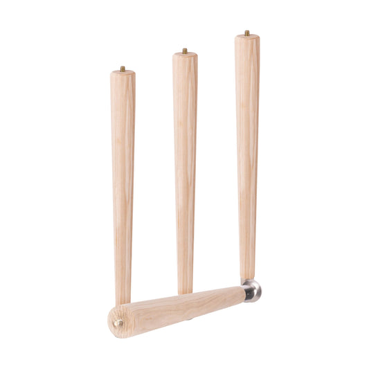 Waddell Round Taper Leg (4 Count, 16" H) | Self Leveling Quick Mount Wooden Legs with 5/16" #18 Hanger Bolt | Decorative Unfinished Furniture Legs for DIY Home Improvement | Mid Century Modern Decor