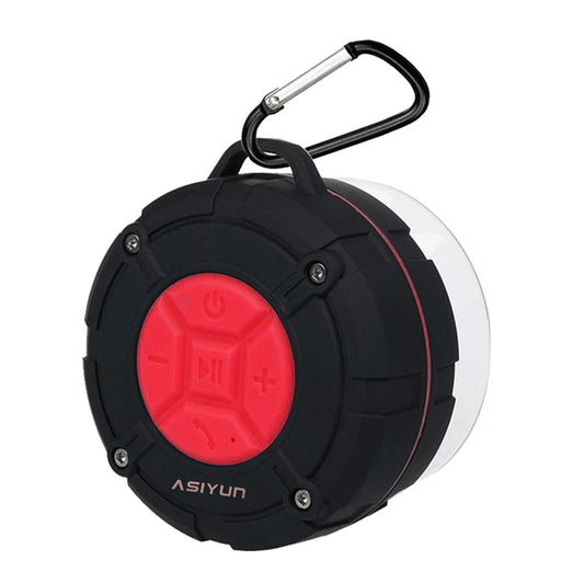 ASIYUN Shower Speaker, IPX7 Waterproof Bluetooth Speaker with HD Bass, Suction Cup & Durable Hook, Built-in Mic for Hands-Free Calls, Pool, Beach, Outdoor(Red)