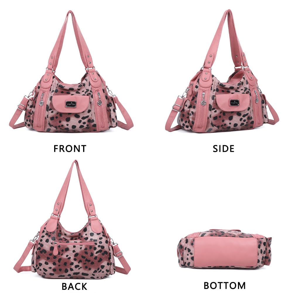 Angel Kiss Purses for Women, Large Shoulder Bag Hobo Tote Purse Mutipocket Faux Leather Satchel Hobo Purse