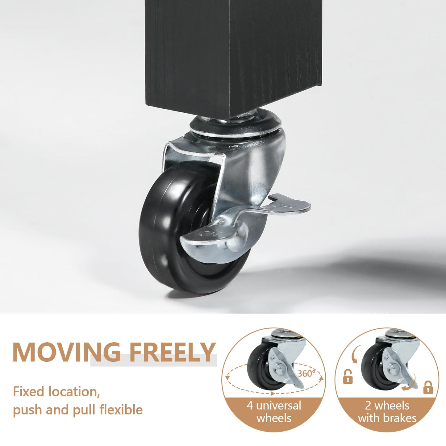 4 EVER WINNER Black Kitchen Island Cart with Storage, Farmhouse Rolling Portable Bar cart with Wine Rack,Small Islands Cart on Wheels for Kitchen