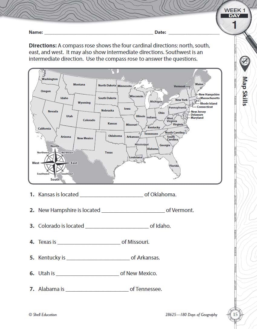 180 Days™: Social Studies, Geography for 4th Grade Practice Workbook for Classroom and Home, Cool and Fun Practice Created by Teachers (180 Days of Practice)