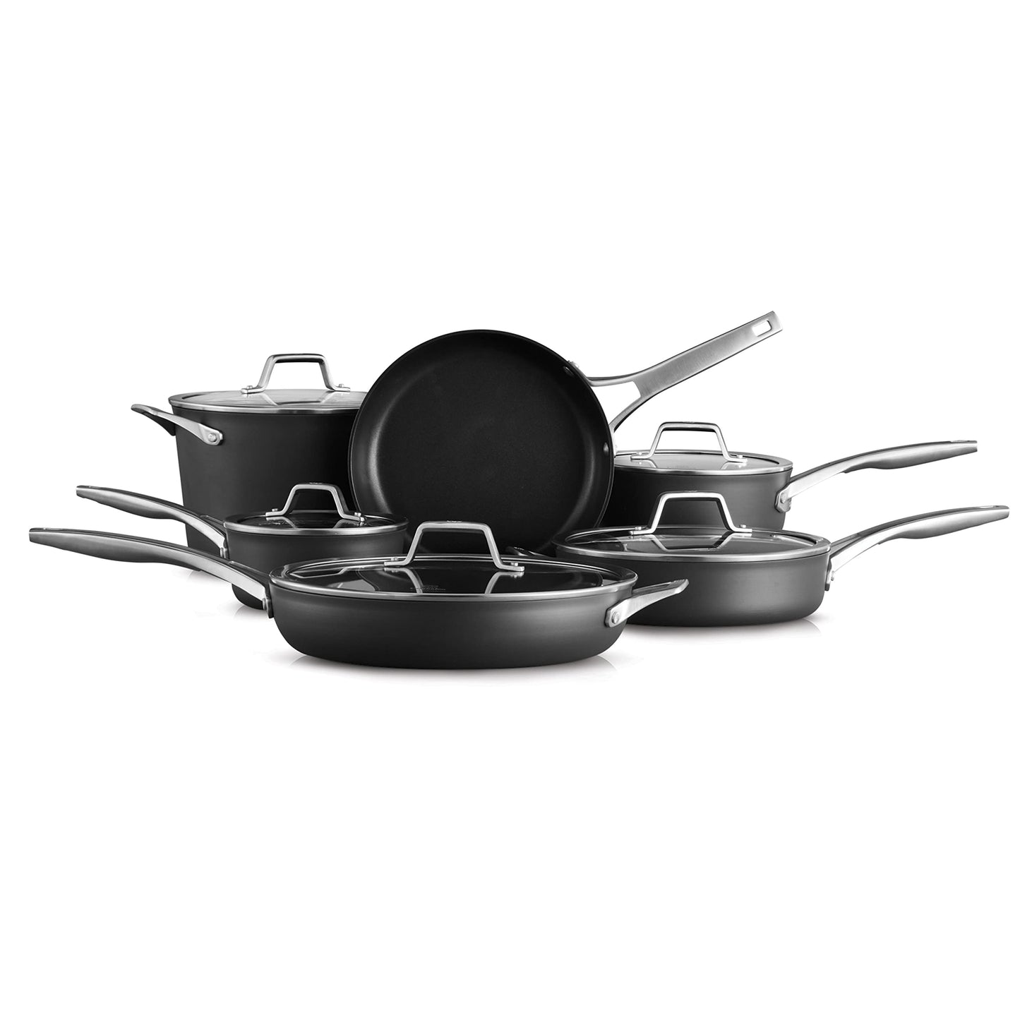 Calphalon Premier Hard-Anodized Nonstick Cookware 11-Piece Pots and Pans Set Dishwasher and Oven Safe with MineralShield Nonstick Technology Durable and Versatile Kitchen Cookware