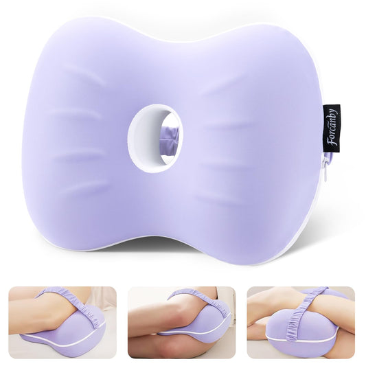 Knee Pillow for Side Sleepers - Smooth Spine Alignment Pillow, Memory Foam Knee Pillows for Back Hip Pain, Spine Aligning, Sciatica, Surgery Recovery, Pregnancy