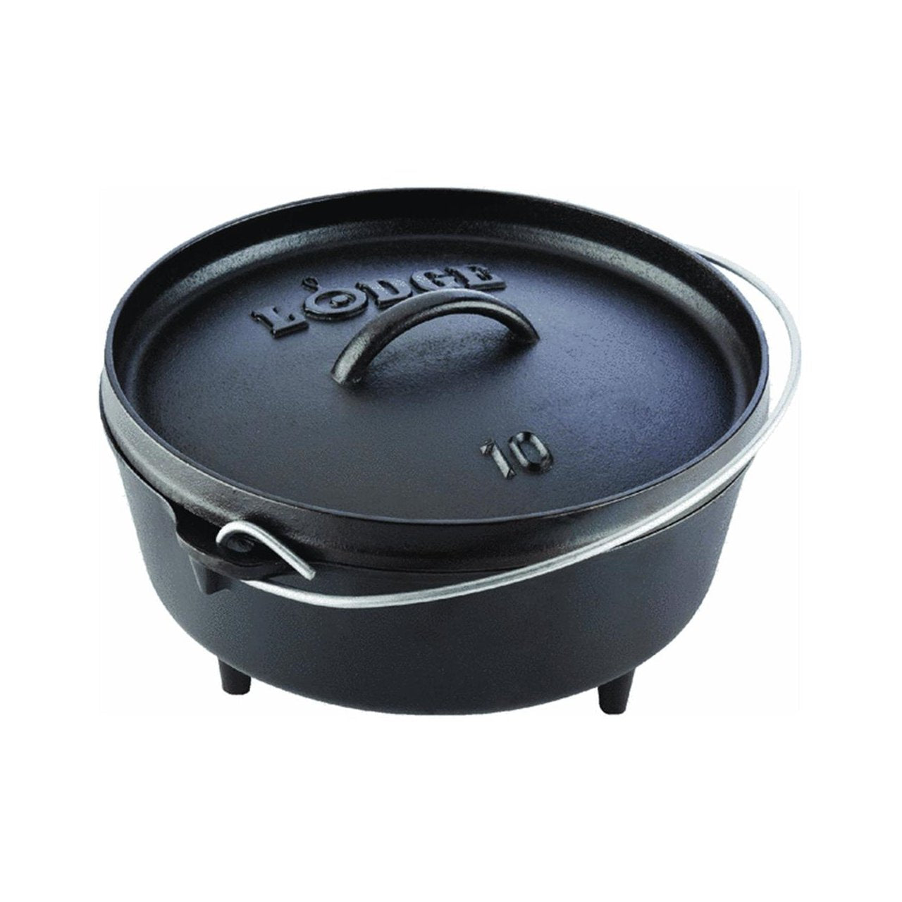 Lodge L10CO3 Cast Iron Camp Dutch Oven, 4-Quart
