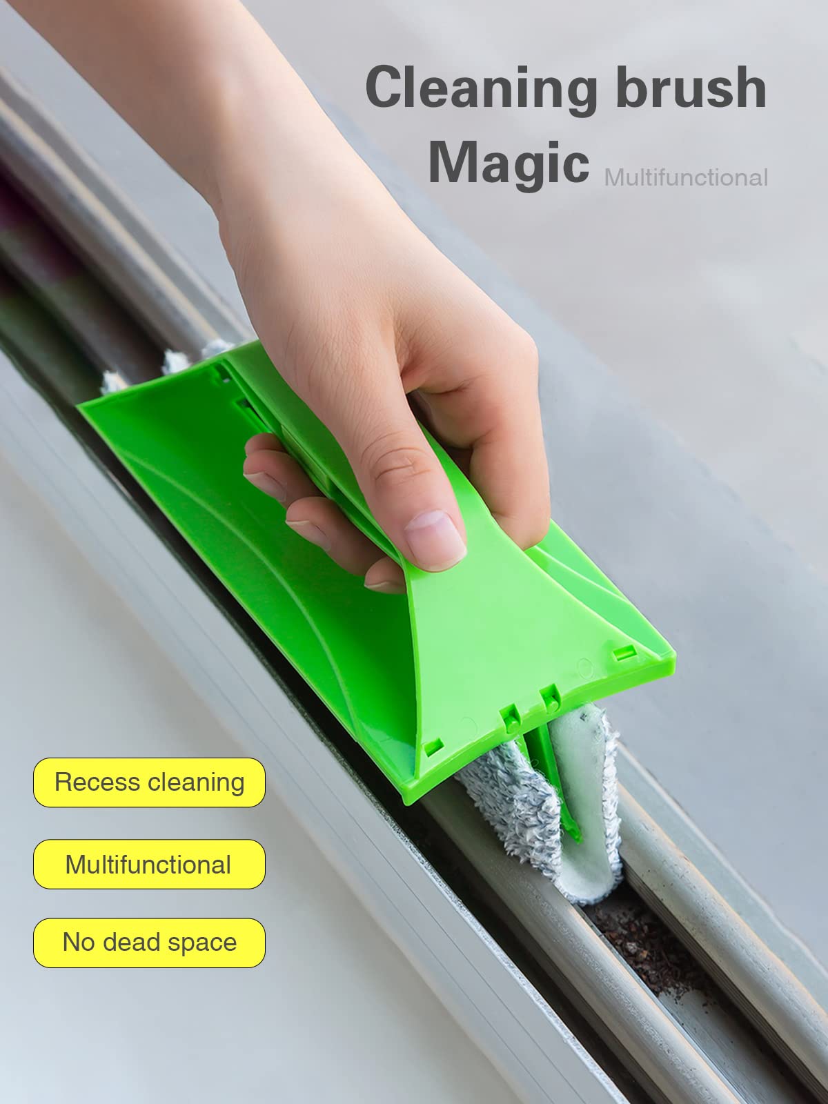 Door and Window Track Cleaning Brush Tool, Handheld Gutter Gaps, Desktop/Glass/Sliding Door/Tile line/Blinds/car Vents/air Conditioning/Keyboard Tool Gutter Brush