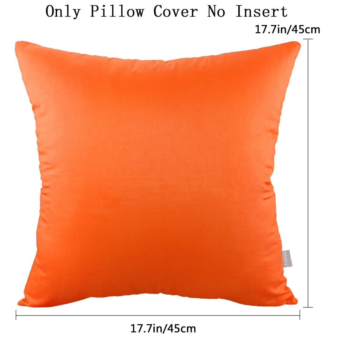 Thmyo 4-Pack 100% Cotton Comfortable Solid Decorative Throw Pillow Cases Fall Square Cushion Cover Pillowcases Sublimation Blank Halloween Thanksgiving DIY Throw Pillowcases(18x18inch/45x45cm,Orange)