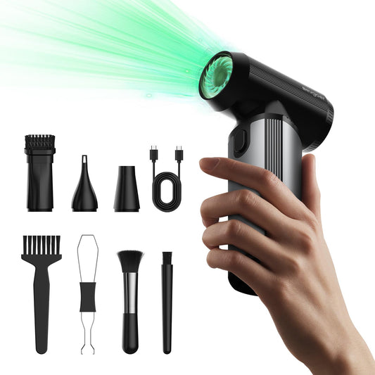 EG evgoer Electric Air Duster,180000RPM Super Power Handheld Cordless Air Duster 10000mAh 3-Gear Adjustable & Rechargeable Dust Blower for Computer, Keyboard, Outdoor, House and Car