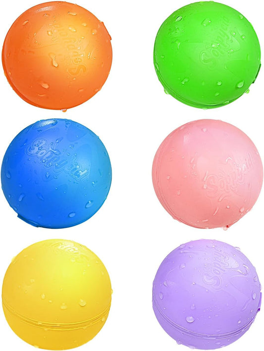 SOPPYCID Reusable Water Balloons - Quick Fill Water Balls Toys For Toddler Age 4-8 - Refillable Magnetic Self-Sealing Water Splash Bomb For Summer Party Pool Outdoor Beach Toys (8-pack-new)
