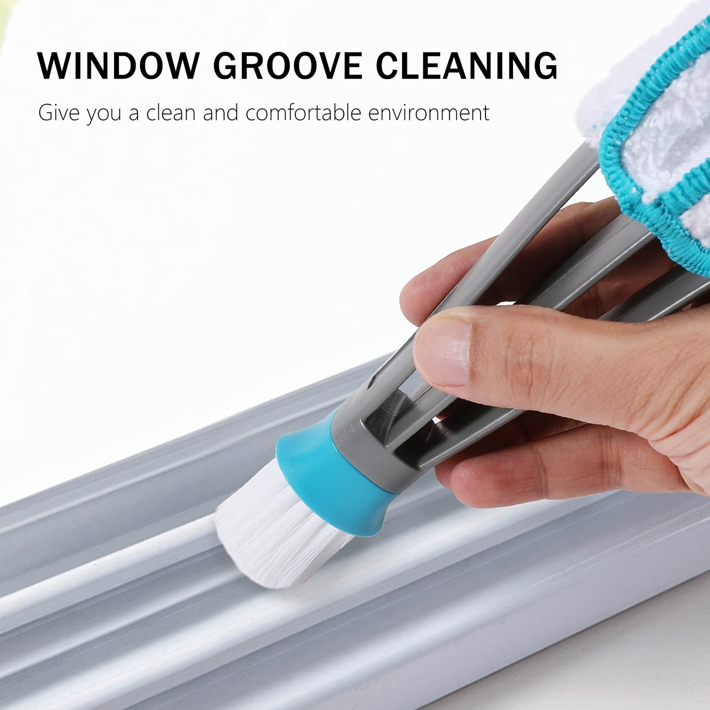 SetSail Blind Duster, Window Cleaner Duster Brush with 5 Microfiber Sleeves, Cleaning Tools for Vertical Blinds Air Conditioner Dust Ceiling Fans Dust Collector