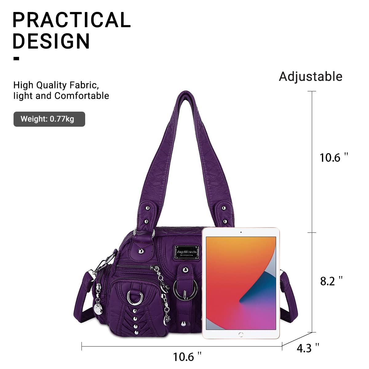 Angel Kiss Small Purse Handbag for Women Crossbody and Shoulder Bags Multipocket Soft Hobo Purses Adjustable Strap