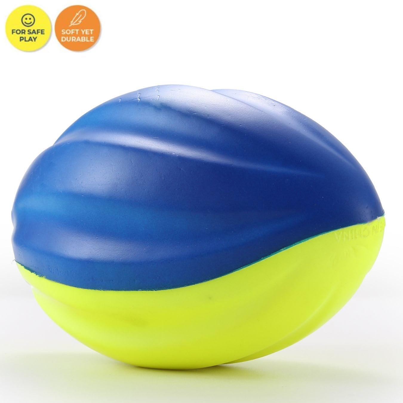 8.5" Foam Spiral Football PU Coated High Density Soft Balls, Set of 3, for Kids Sports Training Practice Indoor Outdoor Play