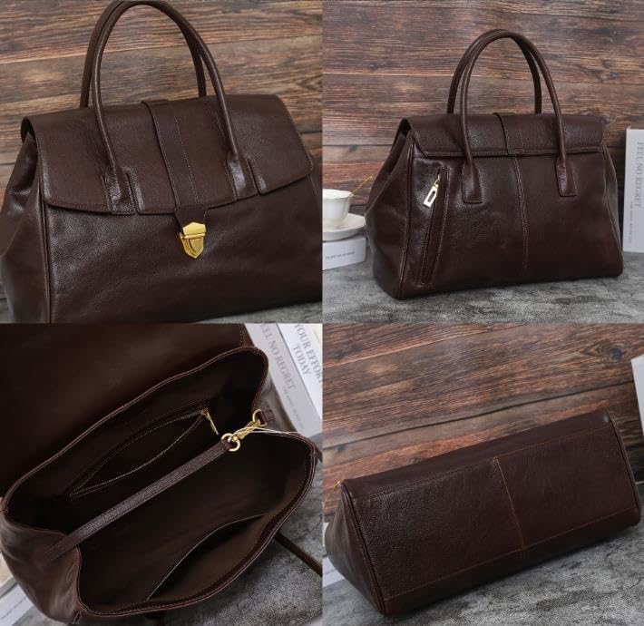 hibear Leather Tote Bag for Women,Luxury Designer Handbags Large Capacity Work Tote Bag Trendy Clutch Purse With Top-handle