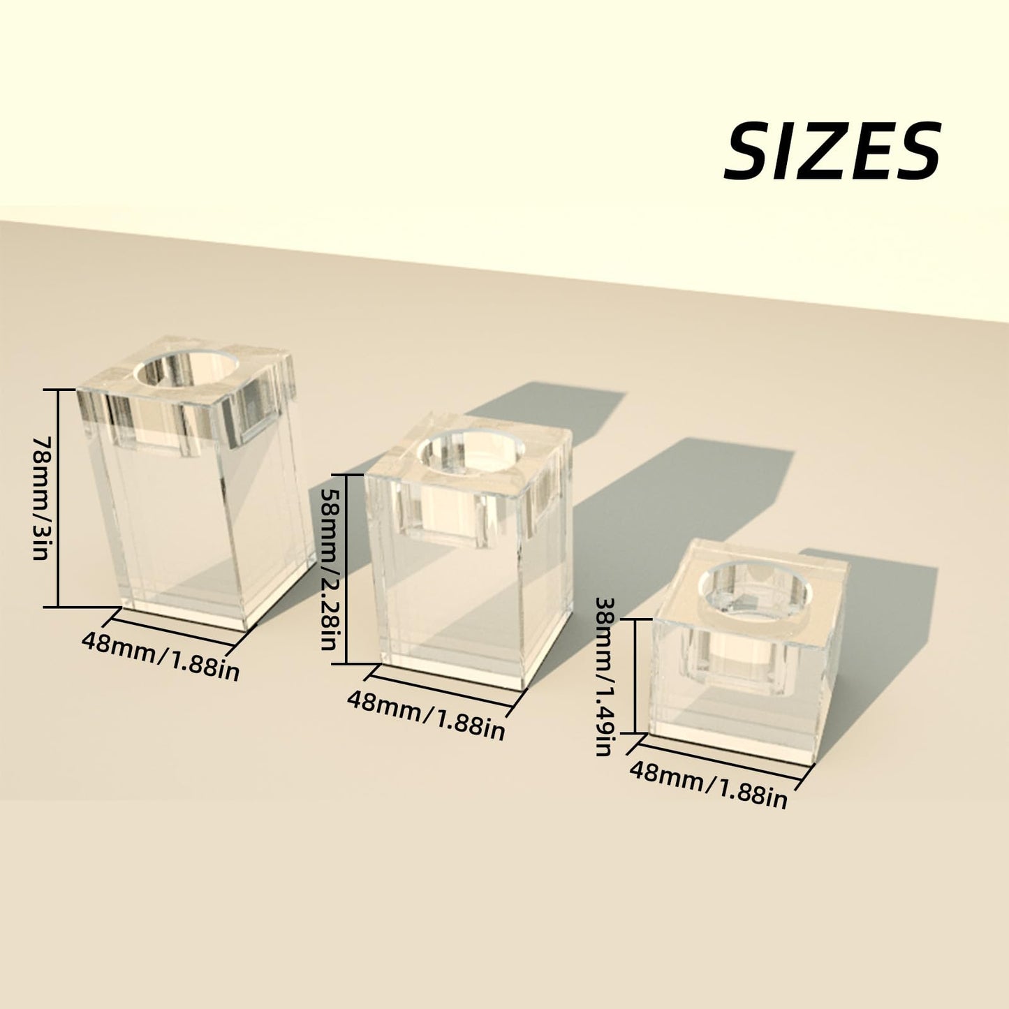 Saim Clear Tealight Candle Holders Set of 3 Modern Dining Room Table Centerpiece Decor, Coffee Table Decor for Living Room, Fireplace Decor Accessories