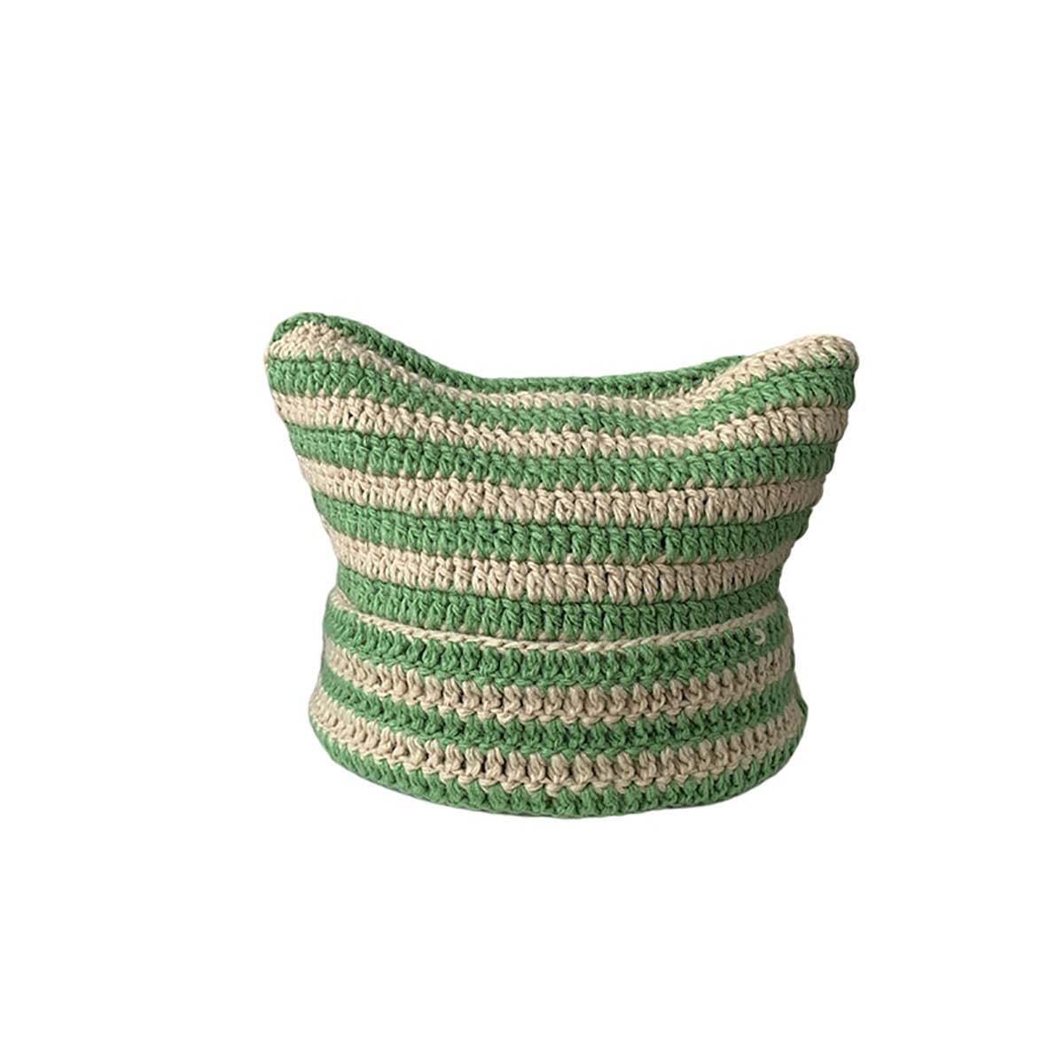 Cute Knitted Beanie Hat - Women's Autumn & Winter Warm Wool Pullover with Cat Ear Protection