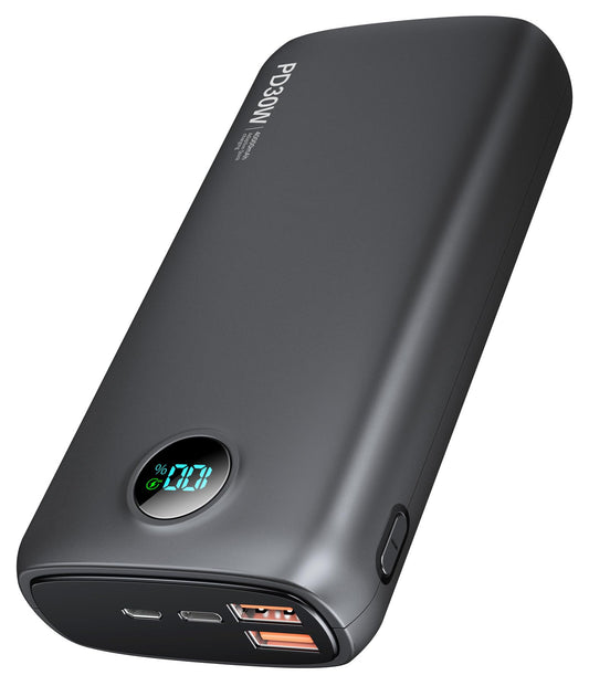 Portable-Charger-Power-Bank - 40000mAh Power Bank PD 30W and QC 4.0 Quick Charging Built-in Bright flashlight LED Display 2 USB 1Type-C Output for Most Electronic Devices on The Market(Carbon Black)