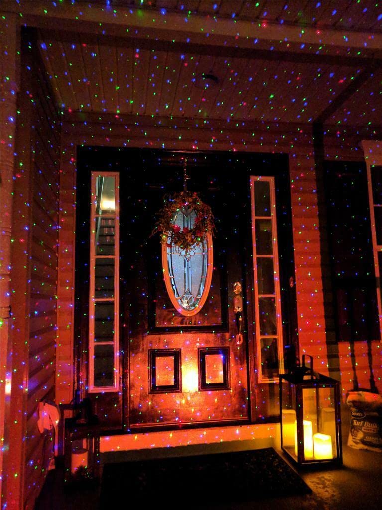 LEDMall Christmas Laser Projector Lights Outdoor, Motion Firefly Red, Green and Blue with Remote Control and Security Lock