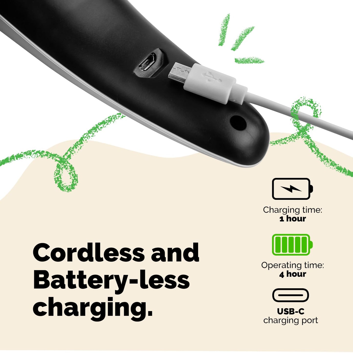 LuckyTail Pet Nail Grinder for Dogs and Cats - Super Quiet and Low Vibration Electric Dog Nail Grinder with 2 LED Lights - USB Rechargeable and Cordless - 2 Speeds - Small to Large Pets