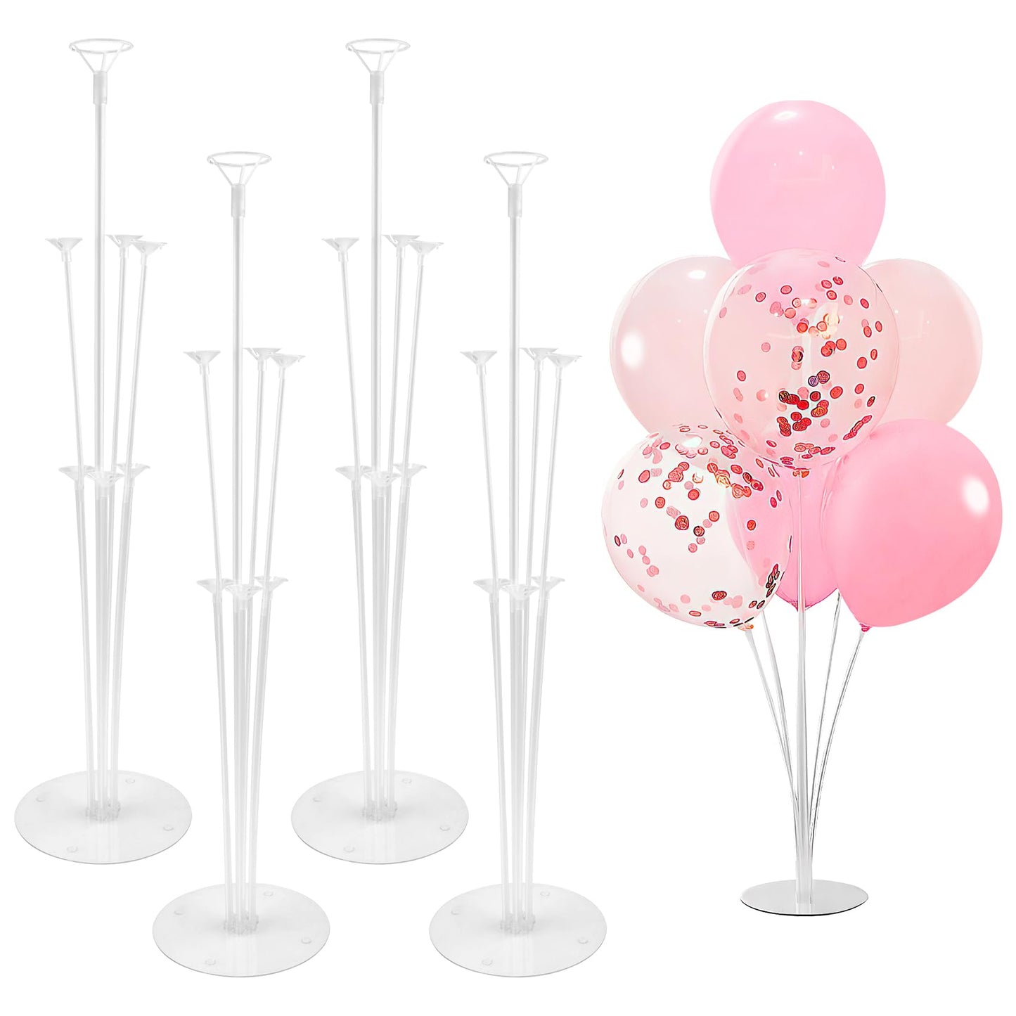 Balloon Stand Kit - 4 Sets with Balloon Sticks, Stands for Table & Floor, Archer with Base for Parties & Decorations