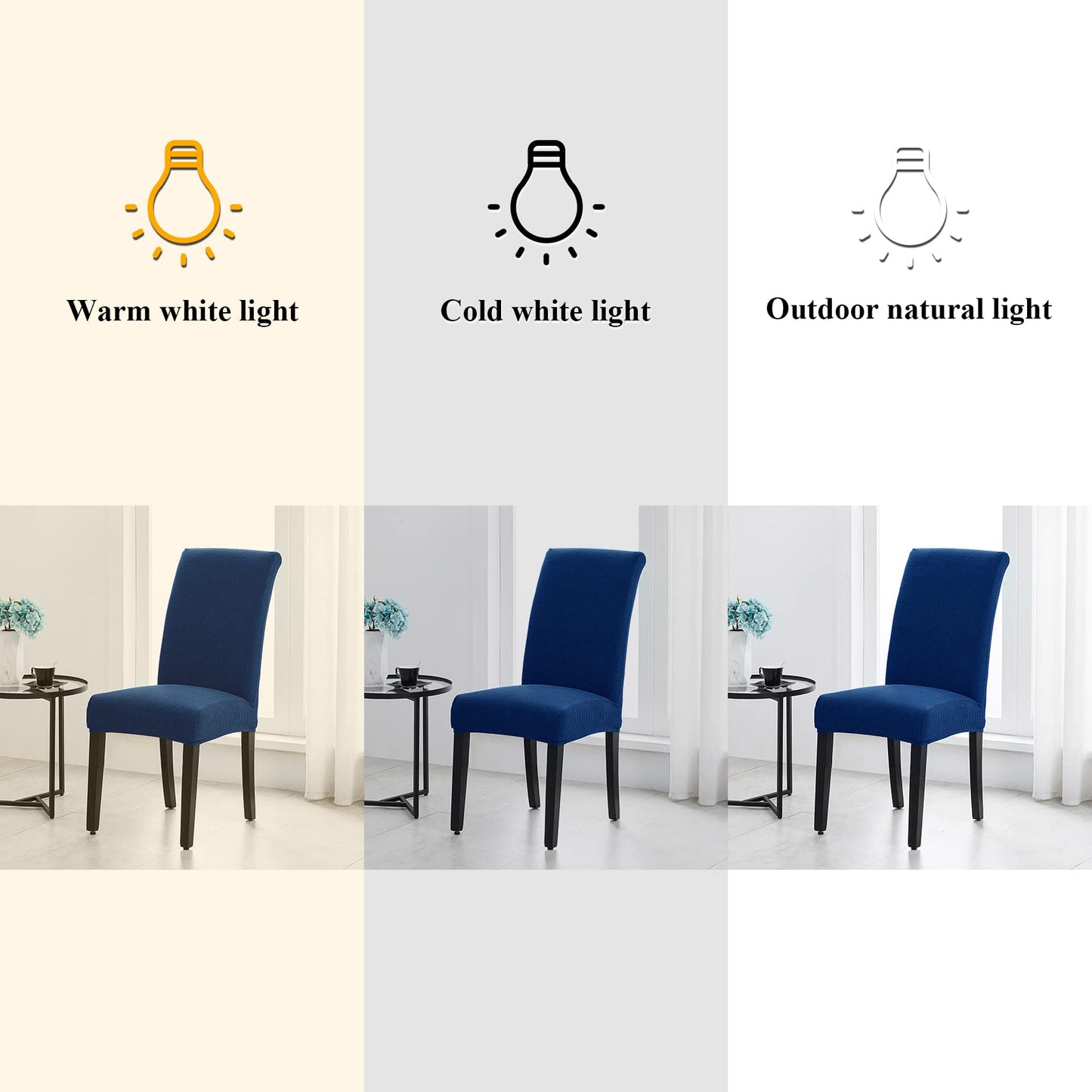 Joccun Chair Covers for Dining Room Set of 4, Dining Chair Slipcovers Stretch Dining Room Chair Covers Seat Protector,Washable Parsons Chair Cover for Home,Banquet(Classic Blue,4 Pack)