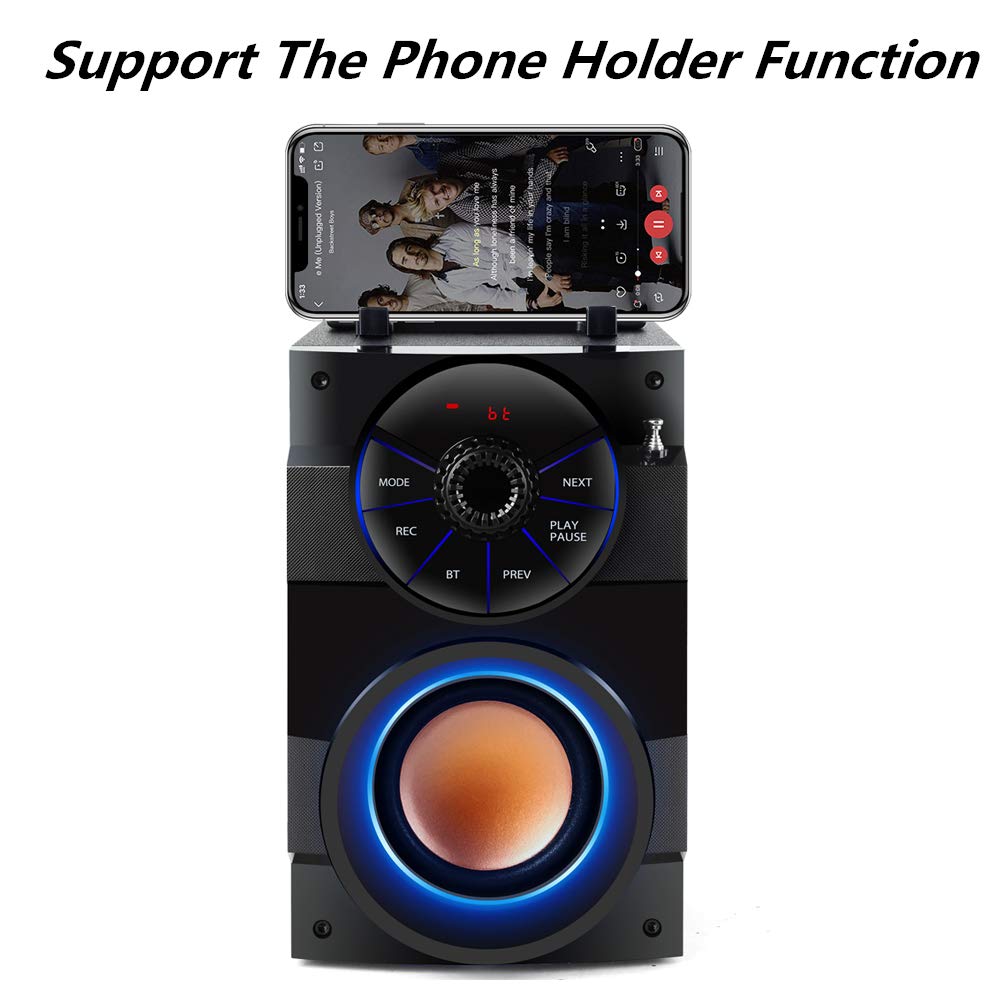 TAMPROAD Portable Bluetooth Speakers with Subwoofer Rich Bass Wireless Outdoor/Indoor Party Speakers MP3 Player Powerful Speaker Support Remote Control FM Radio for Phone Computer PC Home TV