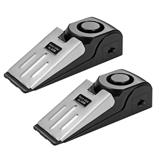 Door Stop Alarm 2 Pack, 120 dB Door Stopper Wedge Door Stops Alarm Great for Traveling Hotel Home Security Door Stoppers Safety Tools