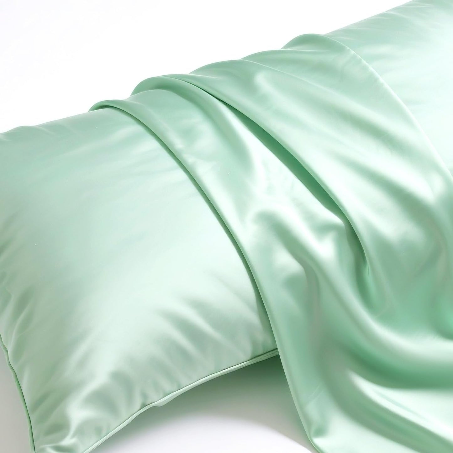 Cloele Stain Body Pillowcase-Green Breathable Smooth Body Pillow Cover with Envelope Closure,Silky Soft Cooling Long Pillowcase for Hair and Skin,21x 54inches