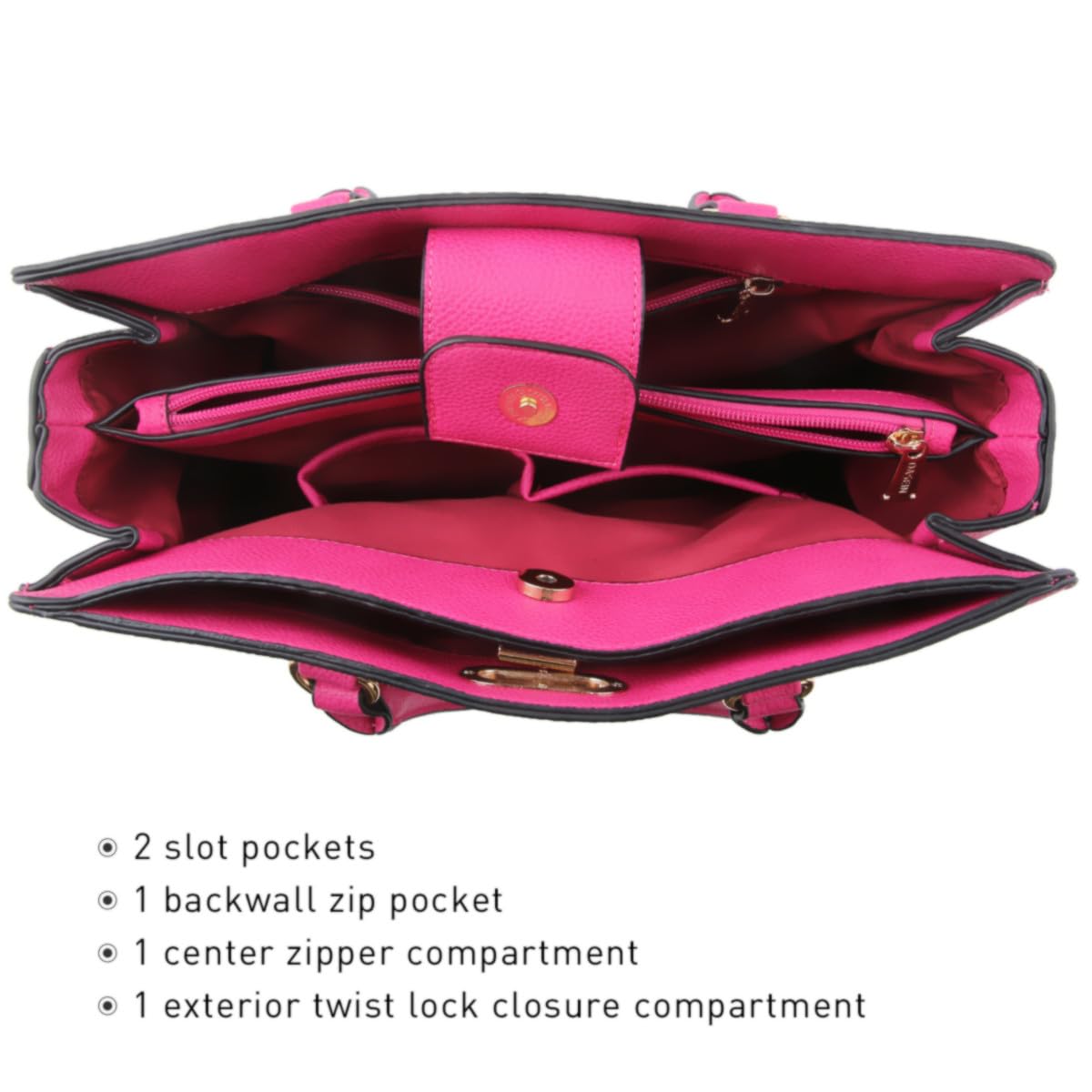 Dasein Women Handbags Purses Ladies Work Purse Satchel Tote Top Handle Shoulder Bags with Matching Clutch